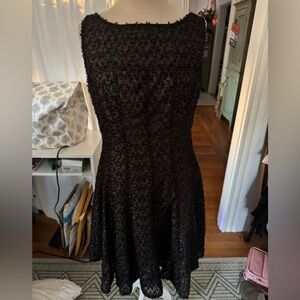 Julian Taylor Black Sparkly Sleeveless Dress 10 Fit and Flare Dressy Party VGUC